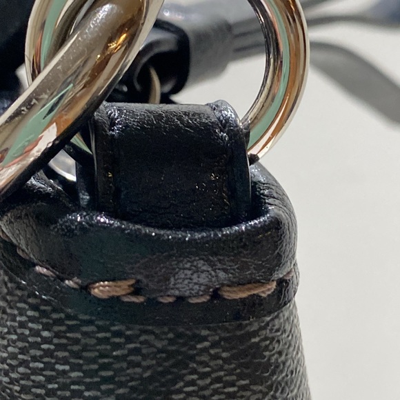 COACH (#F19816) “Peyton” Grey/ Black Logo Signature Coated Canvas Tote Bag - Picture 10 of 15